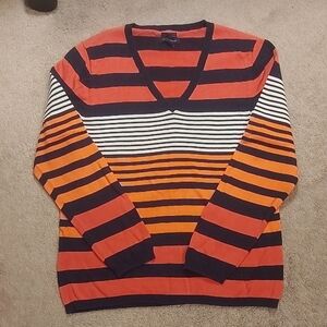 Tommy Hilfiger striped v-neck top size XL